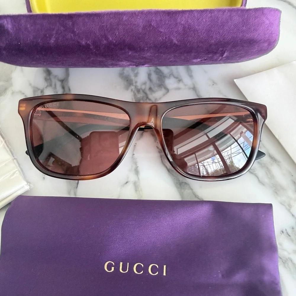 Gucci Sunglasses GG0687S 004 Brown‎ Tortoise Gold Mens Unisex Made in Italy